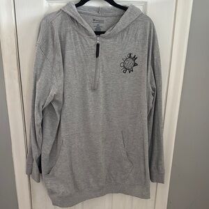 Champion Light Gray Half-Zip Hoodie